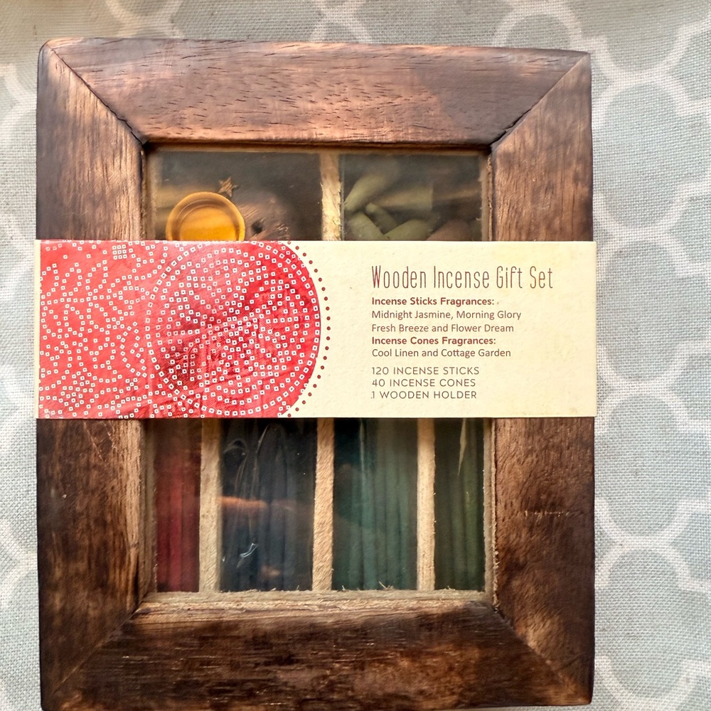 Wooden Incense Gift Set with Holder